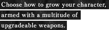 Choose how to grow your character, armed with a multitude of upgradeable weapons.